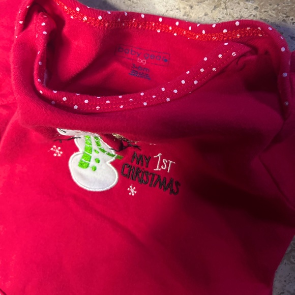 Baby Gear 3-6 Months Onesie 1st Christmas Snowman Owl Long sleeve red shirt - Picture 5 of 6